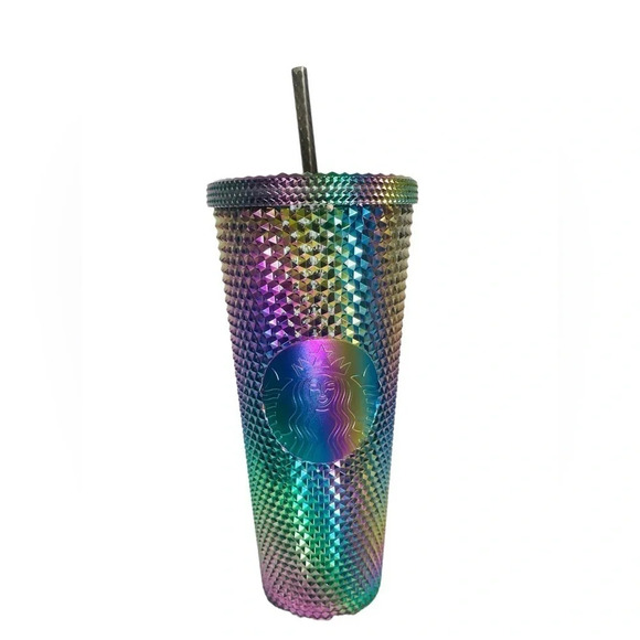 STARBUCKS Oil Slick Venti 24oz Rare Durian Studded Tumbler Halloween 2023 NWOT - Picture 1 of 6